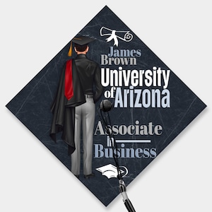 Custom Graduation Cap Topper For Man, Personalized Man Cap Decoration, High School, College Graduation, Gifts for Him, Class of 2024