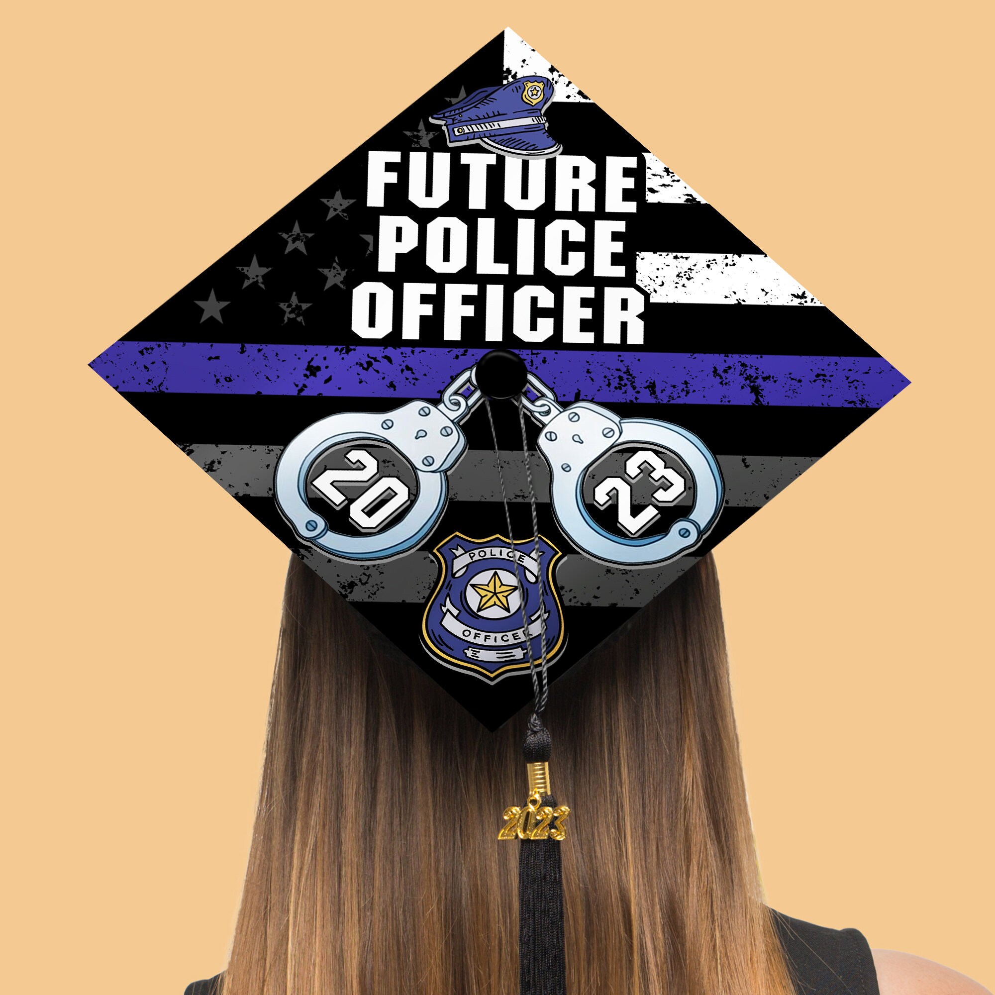 Police Graduation Cap Future Police Officer Grad Cap Topper, Personalized Graduation ...