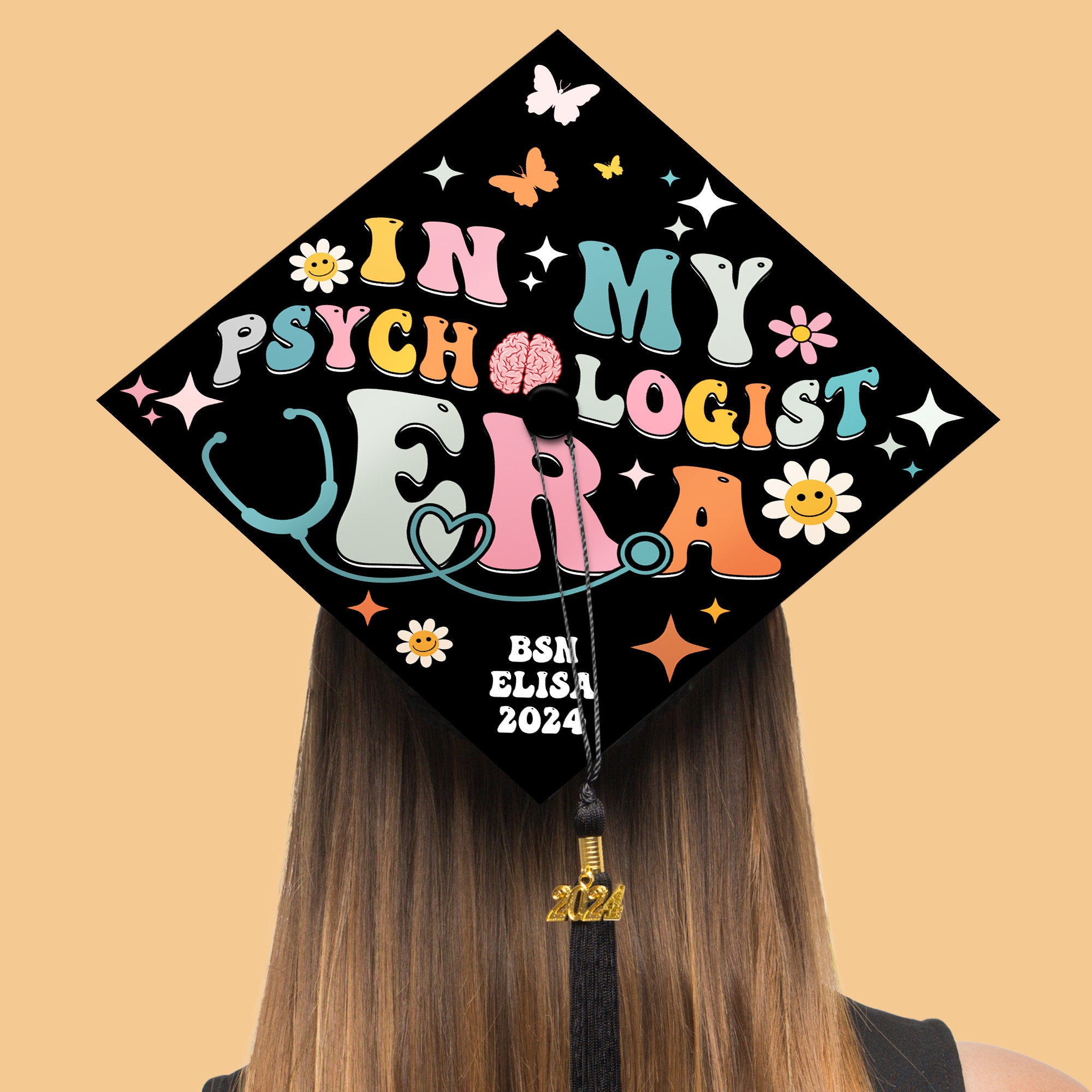 In My Psychologist Era Graduation Cap, Customized Psychology Grad Cap ...
