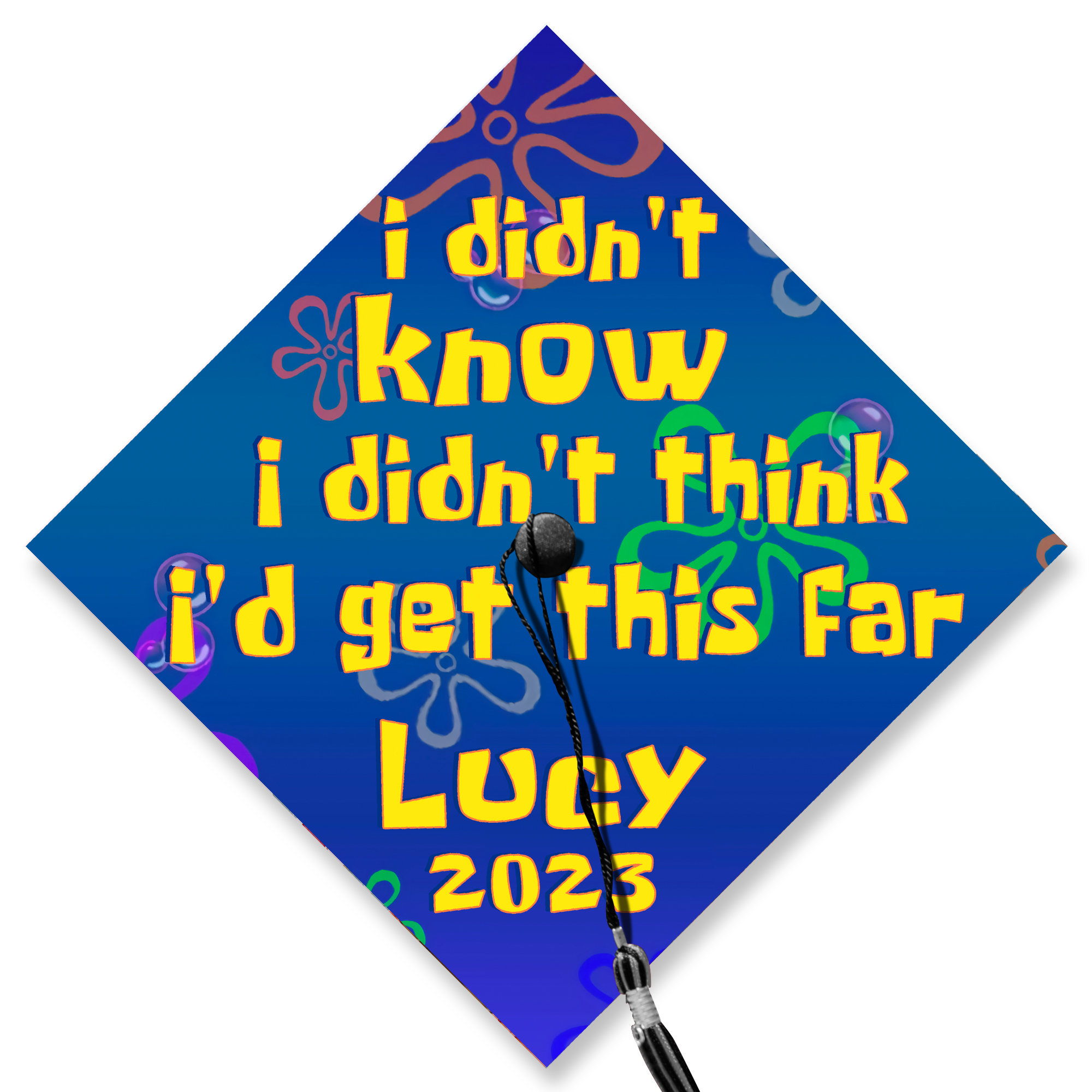 Funny Spongebob Inspired Graduation Cap Topper Custom Grad Etsy Funny Spongebob Inspired Graduation Cap Topper Custom Grad Etsy
