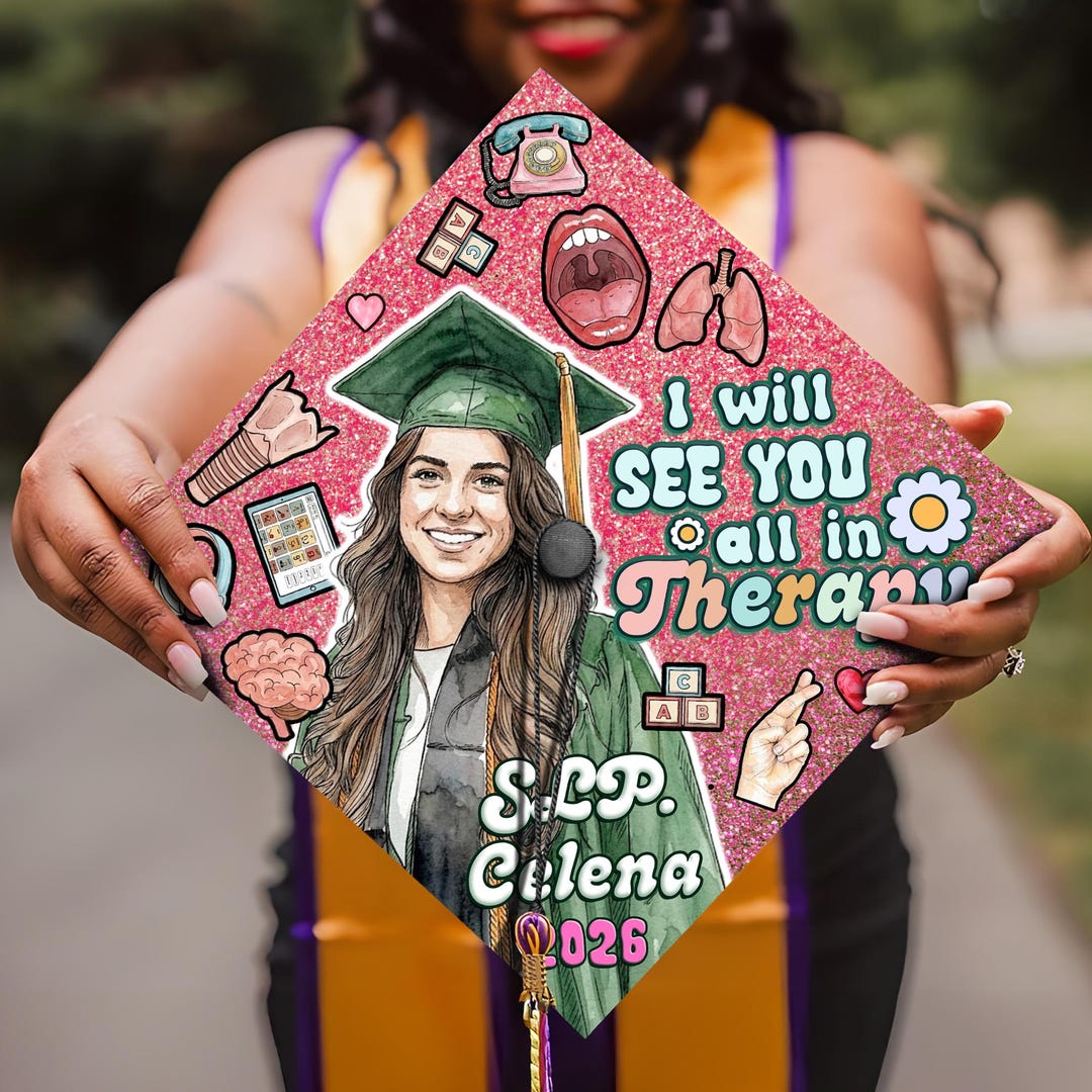Slp Grad Cap Custom Speech Therapy Grad Cap Topper, Personalized Speech Language ...