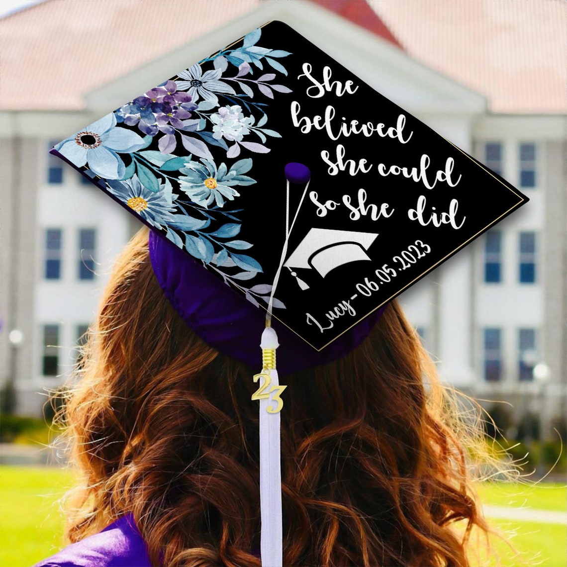 She Believed She Could so She Did Printed Graduation Cap - Etsy