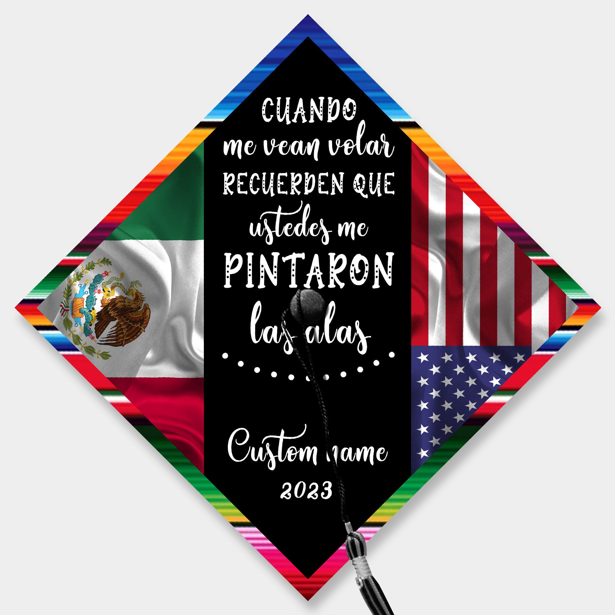 Personalized Latin Graduation Cap Topper Puerto Rico Grad Cap