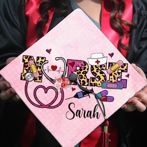 Customizable Graduation Gift For Nurse, Nursing Grad Cap Topper, Personalized Graduation Decoration, Class of 2024