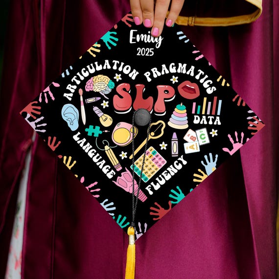 Slp Grad Cap Graduation Speech Therapy