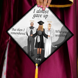 Custom Memorial Cap Decoration, Personalized Memories Graduation Cap Topper, A Beautiful Way to Honor Your Loved One on Your Graduation Day