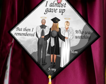 Custom Memorial Cap Decoration, Personalized Memories Graduation Cap Topper, A Beautiful Way to Honor Your Loved One on Your Graduation Day