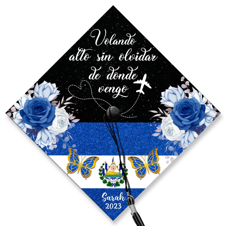 Custom El Salvador Graduation Cap Topper Latina Grad Cap Etsy