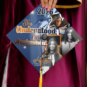 Custom Senior Graduation Cap Topper, High School Grad Cap Topper, Custom Photo Cap Decoration 2026 image 2