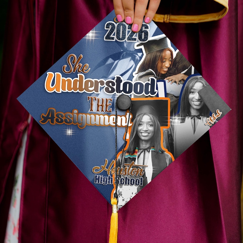 Custom Senior Graduation Cap Topper, High School Grad Cap Topper, Custom Photo Cap Decoration 2026 image 2