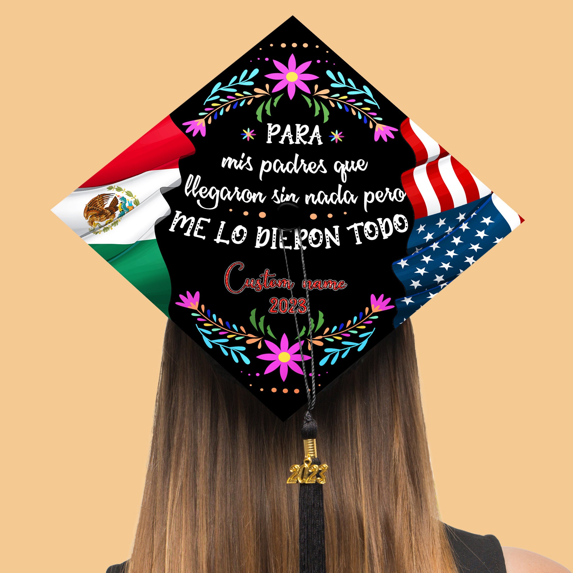  Gracias Mamá y Papá Guadalupe Grad Cap Topper - Personalized  Mexican Graduation Cap Topper Decoration For Class of 2023 : Handmade  Products