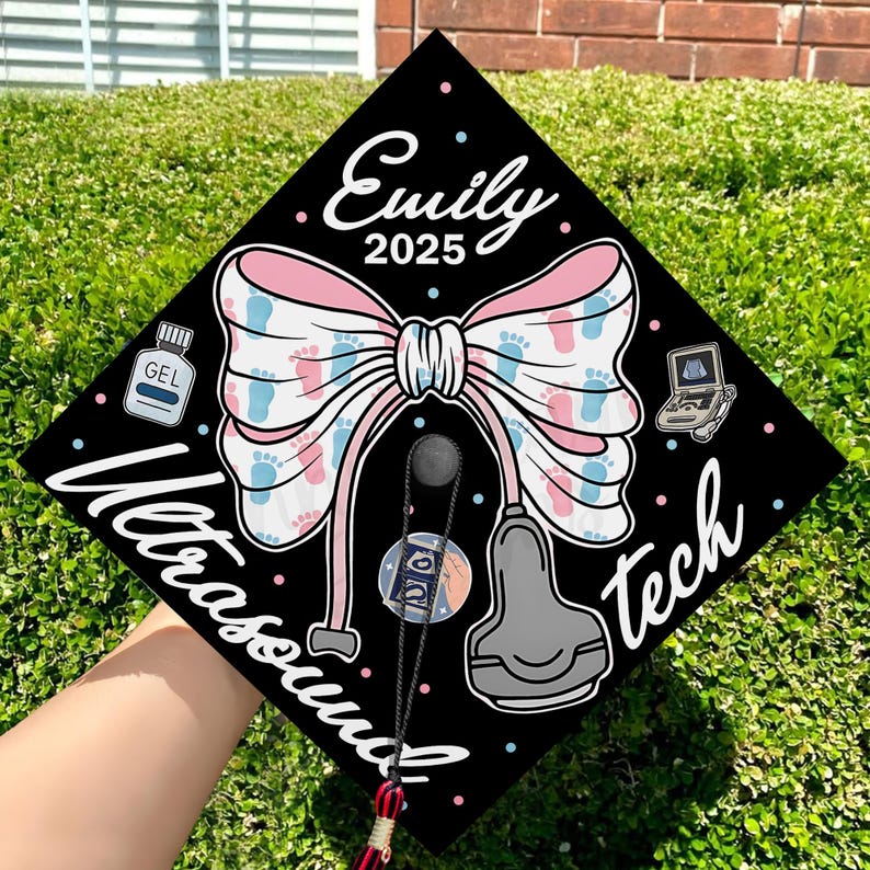 Custom Ultrasound Tech Graduation Cap, Personalized Sonographer Grad ...