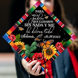 Para Mis Padre Graduation Cap Topper, Latina Grad Cap Topper, Mexican Graduation Decor For Class Of 2025