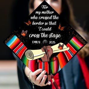 Customized Latina Graduation Cap, Mexican Grad Cap Topper, Handcrafted Cap Decoration for 2025 Graduates
