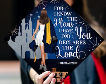 Plans I Have For You Jeremiah Graduation Cap Topper, Personalized Bible Verse Graduation Cap Topper, Custom Christian Graduation Decoration