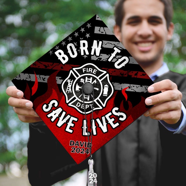 Future Firefighter Graduation Cap Topper, Custom Firefighter Grad Cap Decorations To Honor Your Big Day, Class of 2024
