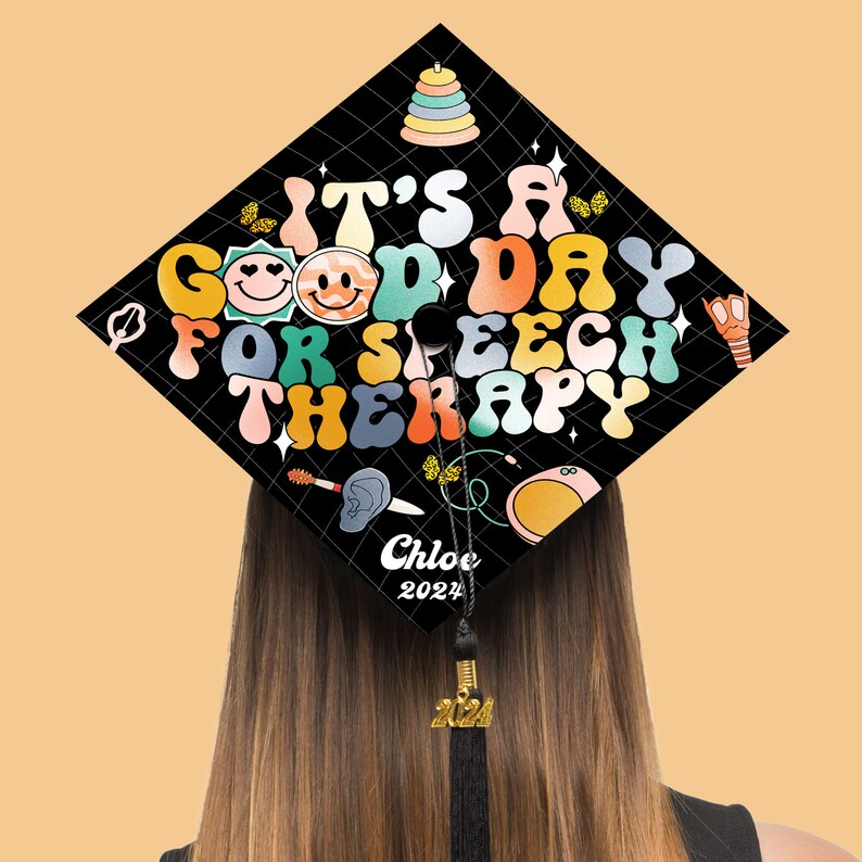 Slp Grad Cap Personalized Speech Therapy Graduation Cap, SLP Grad Cap Topper, SLP ...