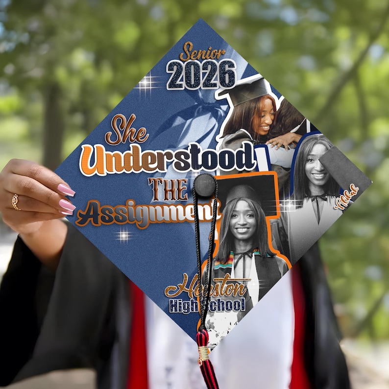 Custom Senior Graduation Cap Topper, High School Grad Cap Topper, Custom Photo Cap Decoration 2026 image 7