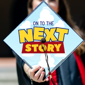 Printed Toy Story Graduation Cap Topper, Disney Pixar Inspired Grad Cap Topper, Custom Graduation Decoration, Class of 2024