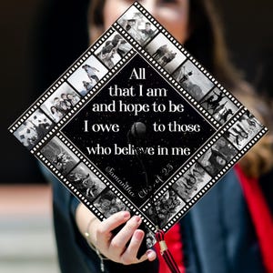 Custom Photo All That I Am & Hope To Be Graduation Cap Topper, Thankful Grad Cap Topper, Graduation Decoration, Class of 2025