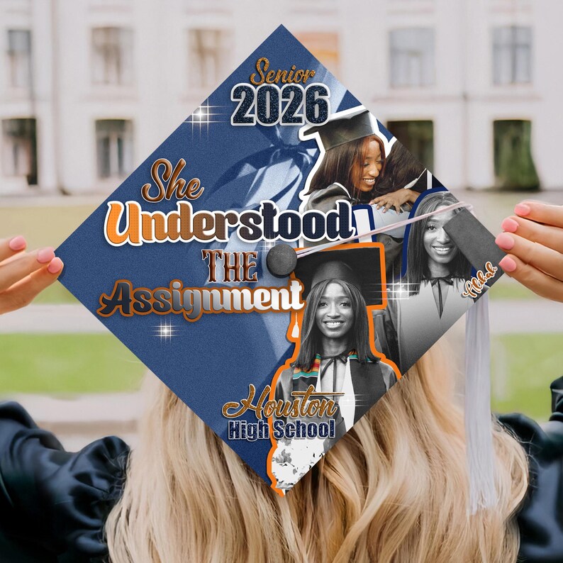 Custom Senior Graduation Cap Topper, High School Grad Cap Topper, Custom Photo Cap Decoration 2026 image 6