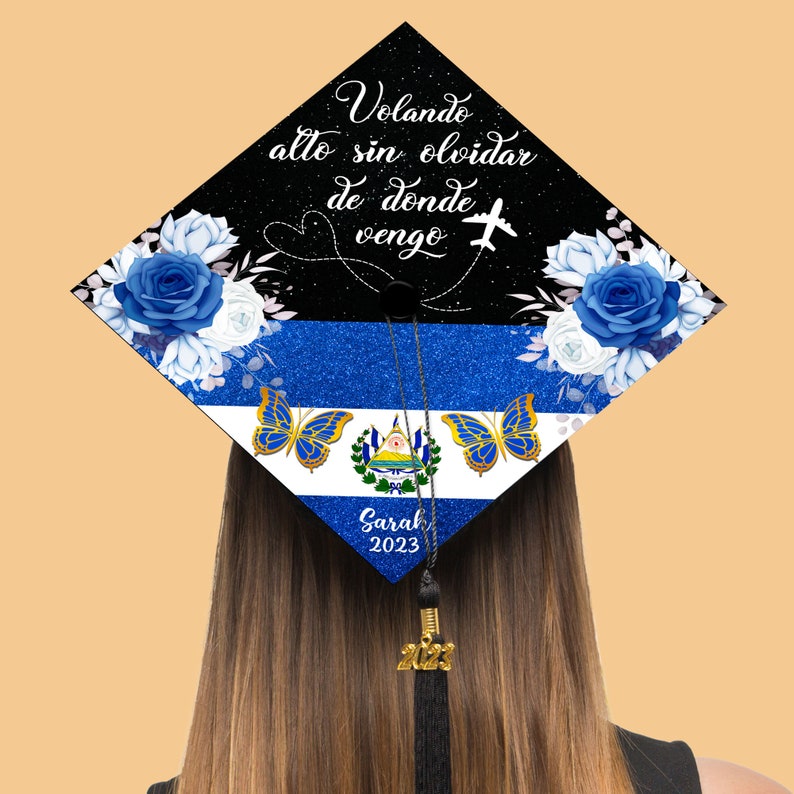 Custom El Salvador Graduation Cap Topper Latina Grad Cap Etsy