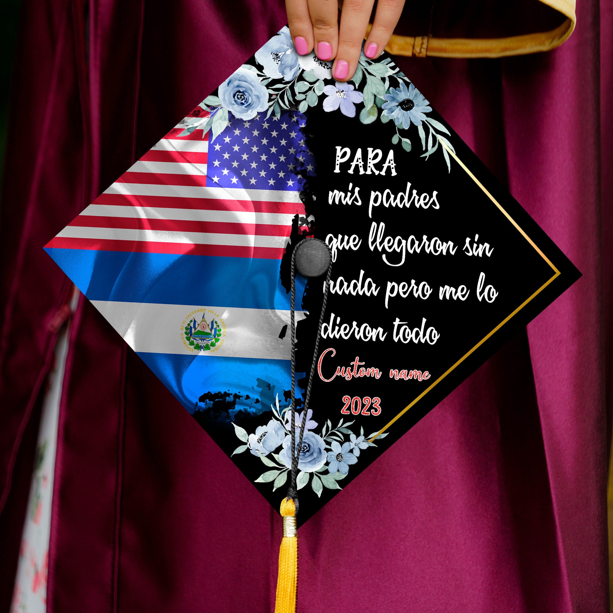 Latina Grad Cap Topper El Salvador Graduation Decoration for -  Portugal