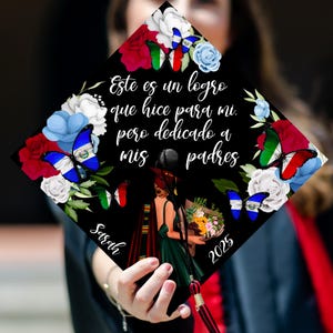 Personalized El Salvador Graduation Cap, Mexican Grad Cap Topper, Latin Graduation Decoration, Class of 2025