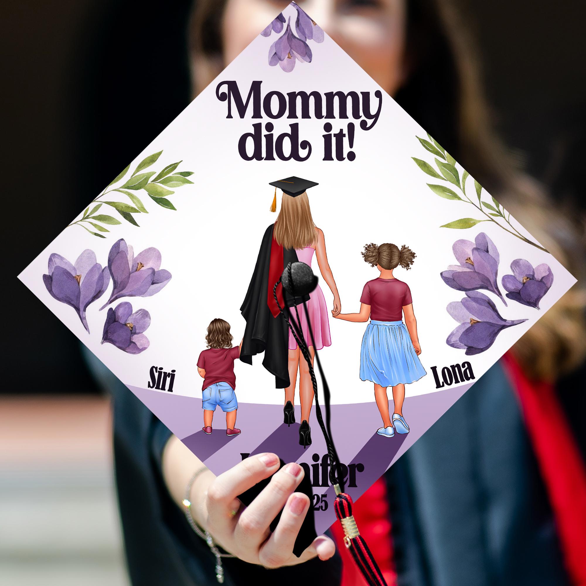 Custom Mommy Did It Graduation Cap Topper, Personalized Cap Custom Mommy Did It Graduation Cap Topper, Personalized Cap