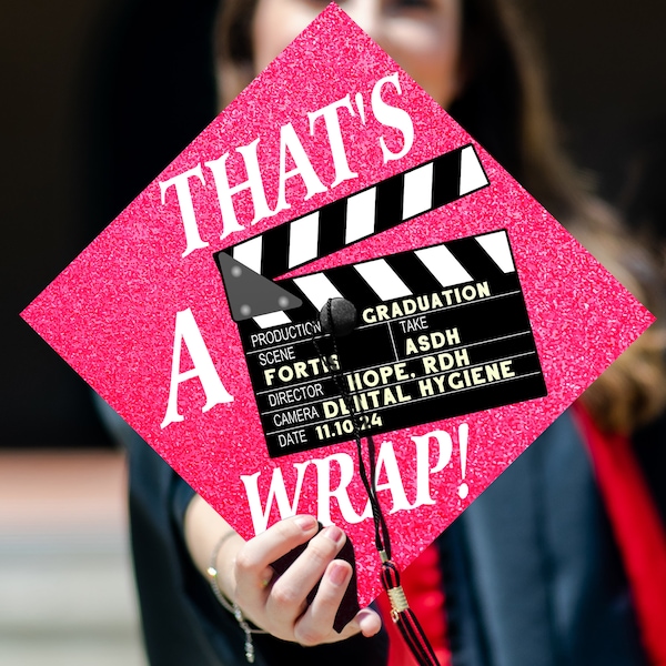 Personalized Film Student Graduation Cap Topper, Funny Grad Cap Topper, Custom Graduation Decoration, Gift For Student, Class of 2024