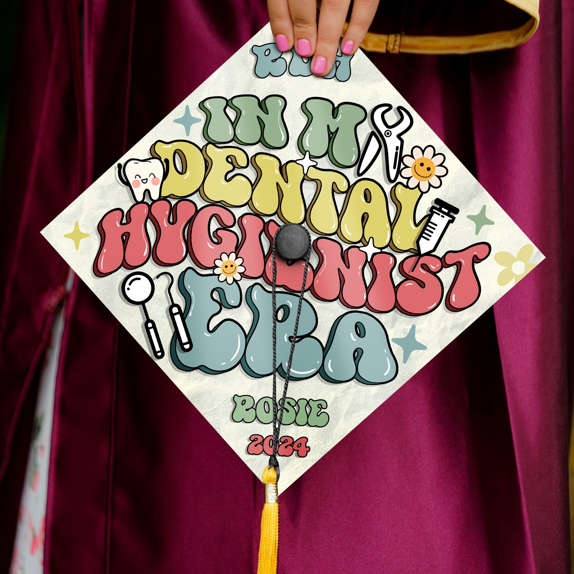 Dmd Grad Caps In My Dental Hygienist Era Graduation Cap, Personalized RDH Grad Cap ...