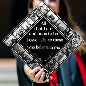 Custom Photo All That I Am & Hope To Be Graduation Cap Topper, Thankful Grad Cap Topper, Graduation Decoration, Class of 2024