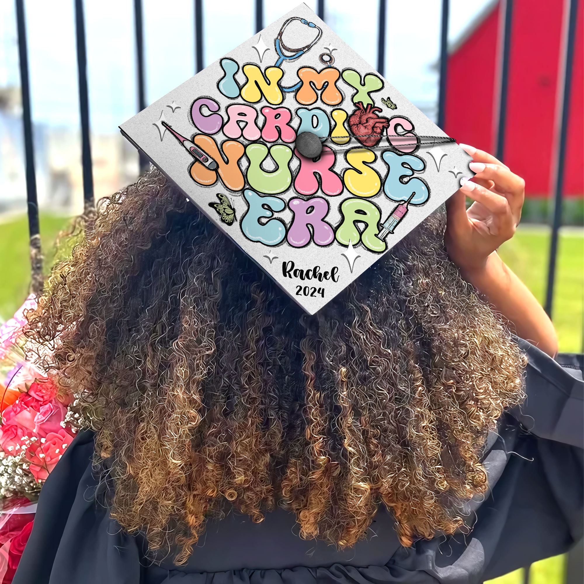 Cardiology Graduation CVICU Cardiac Nurse Graduation Cap, Personalized Cardiac Nurse Grad Cap ...