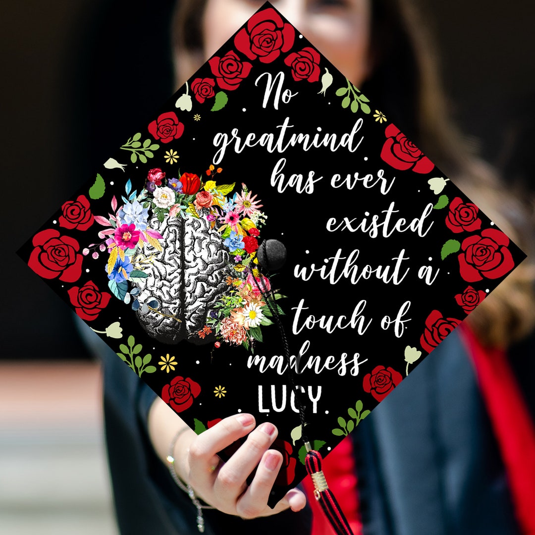 Psychology Printed Graduation Cap Topper, Motivated Grad Cap Topper
