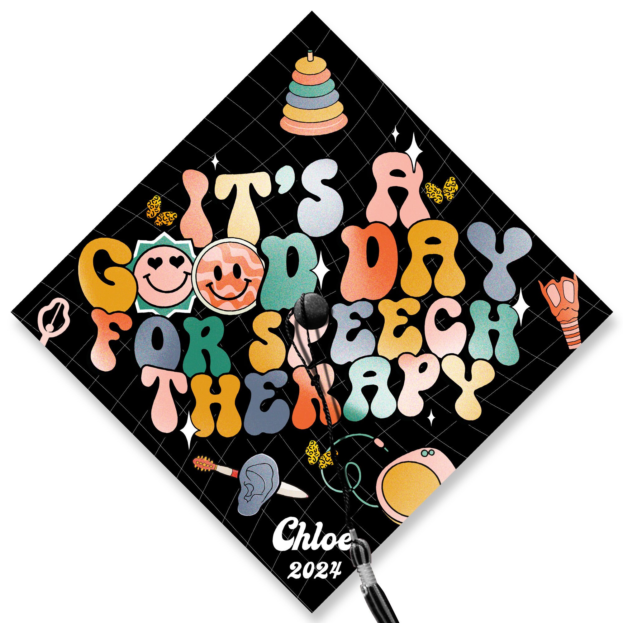 Slp Grad Cap Personalized Speech Therapy Graduation Cap, SLP Grad Cap Topper, SLP ...
