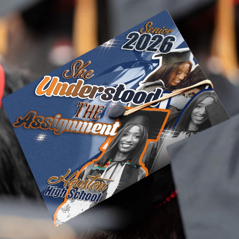 Custom Senior Graduation Cap Topper, High School Grad Cap Topper, Custom Photo Cap Decoration 2026 image 3