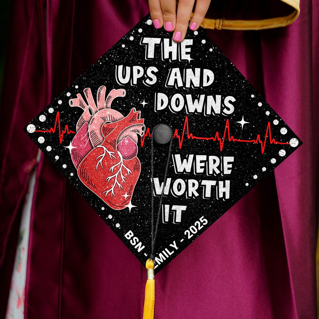 Personalized RN Nursing Graduation Cap, Custom Nurse Grad Cap