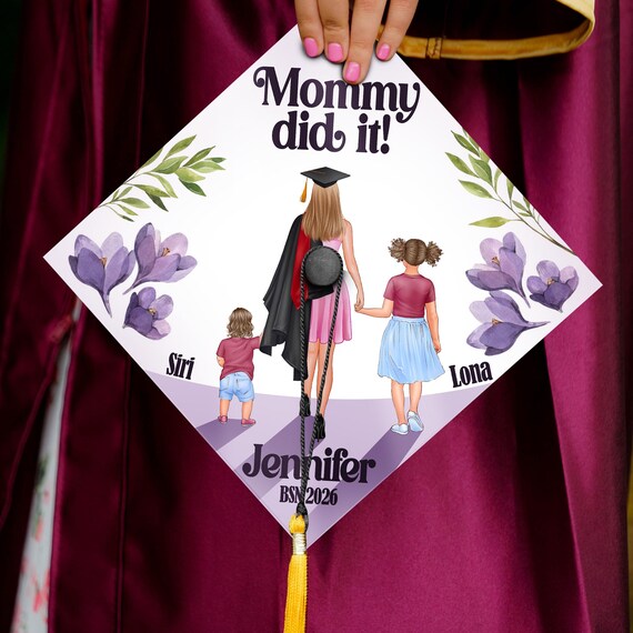 Custom Mommy Did It Graduation Cap Topper, Personalized Cap  display picture 3