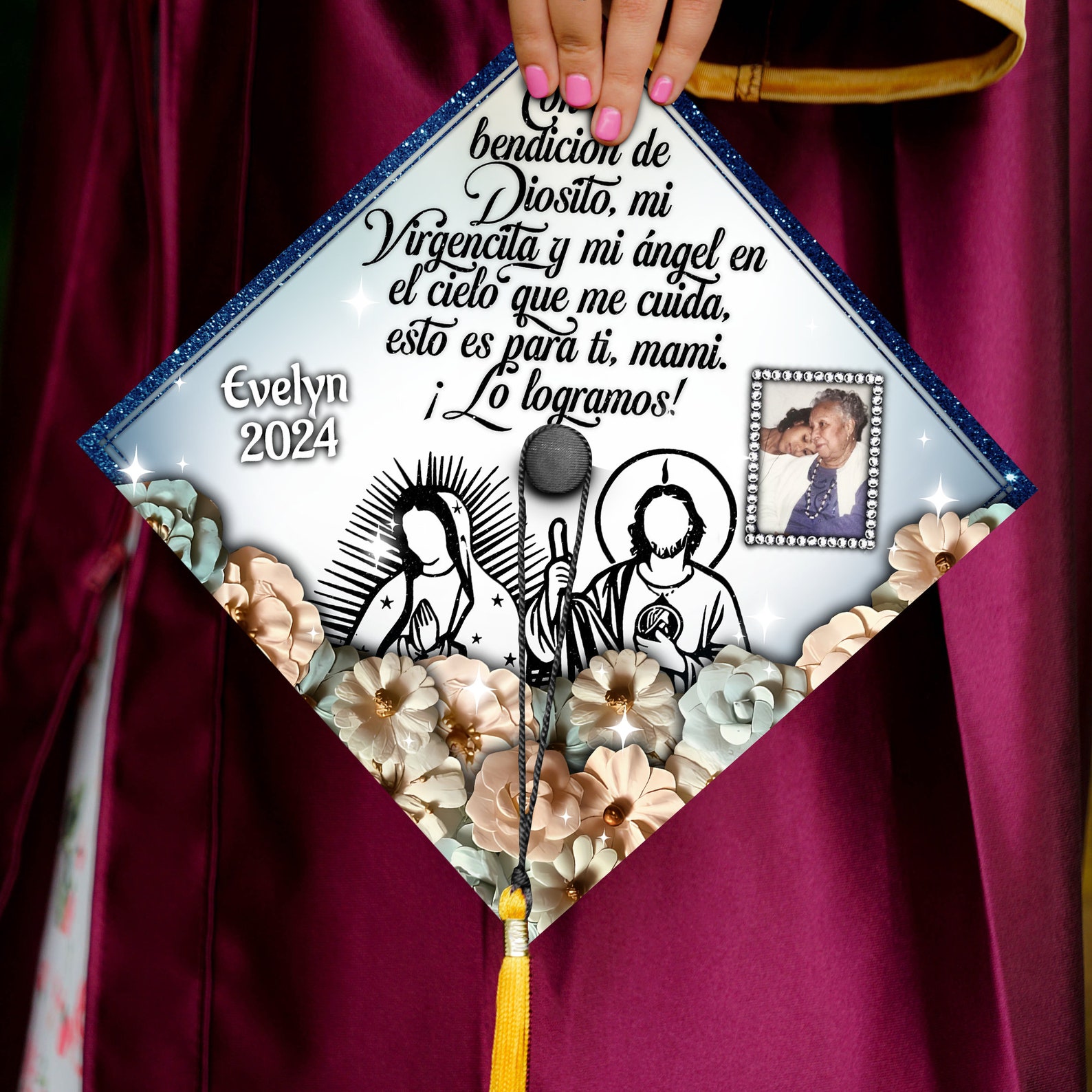 Esto Es Para Ti Mami Graduation Cap, Custom Photo Memorial Cap ...