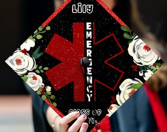 Personalized Emergency Nurse Graduation Cap, Emergency Graduation Decoration, ER Nurse Grad Gift, Class Of 2024