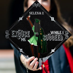 Personalized Excuse Me While I Succeed Graduation Cap Topper Black Girl, Custom Black Queen Grad Cap Decoration, Graduation 2024