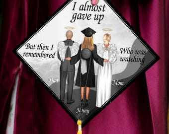 Custom Memorial Cap Decoration, Personalized Memories Graduation Cap Topper, A Beautiful Way to Honor Your Loved One on Your Graduation Day