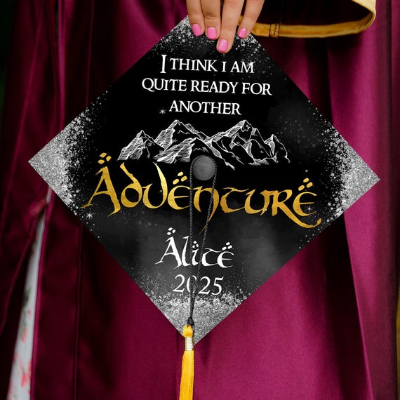 Personalized Ready For Another Adventure Printed Grad Cap Topper 