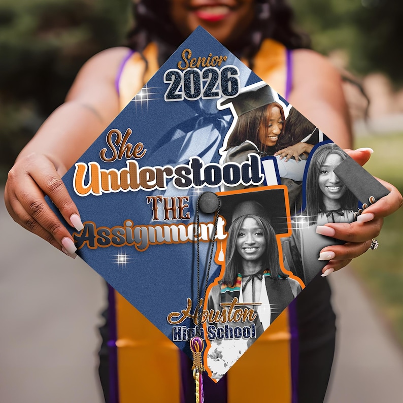 Custom Senior Graduation Cap Topper, High School Grad Cap Topper, Custom Photo Cap Decoration 2026 image 4