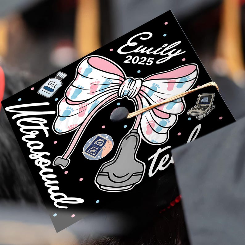 Custom Ultrasound Tech Graduation Cap, Personalized Sonographer Grad ...