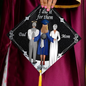 Adorno para birrete de graduación conmemorativo personalizado, lo hice por ellos, una hermosa manera de honrar a su ser querido en el día de su graduación