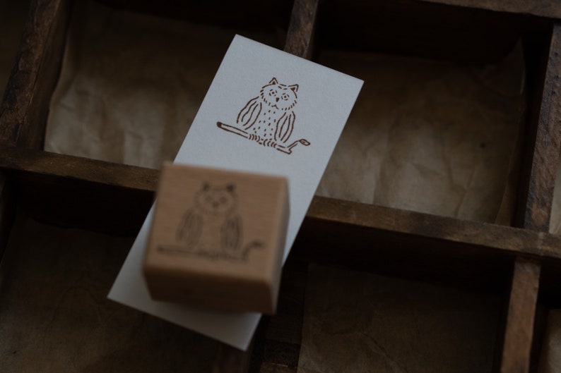 Owl Wood Mounted Rubber Stamp scrapbooking supplies, packaging, card making, gift wrapping,Paper Source image 2