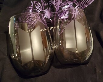 Double Logo stemless wine glass