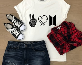 Peace Love BTS; T-shirt, Unisex