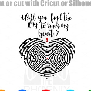 Will you find the way to my heart? Labyrinth SVG | wedding and engagement  | SVG file for Cricut Digital Download Digital File
